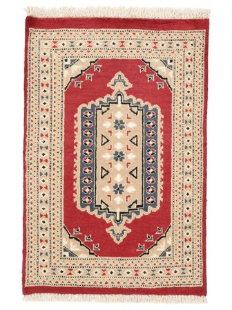 Pakistan Bokhara 2Ply Rug Hand Knotted 64X96 Beige/Orange Pakistan