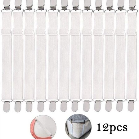 12-pack justerbara elastiska fjäderbelastade plåthållare