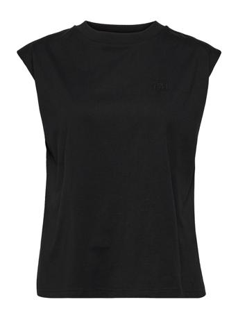 W. Padded Shoulder Tee T-shirts & Tops Sleeveless Musta Svea