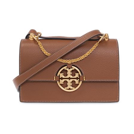 Tory Burch, Miller Small Shoulder Bag Bruin, Dames, Maat:ONE Size,leer,gevlochten