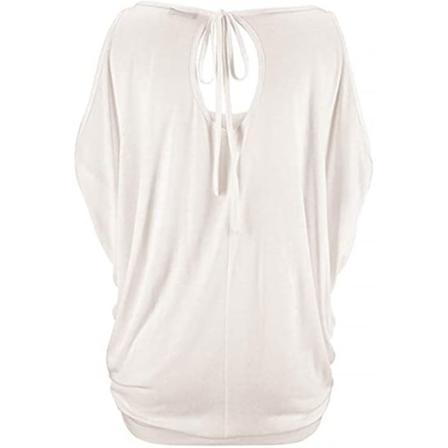 Cold Shoulder Top Dam T-shirt Kortärmad Bomull Casual
