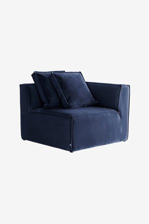 Jotex - Sofamodul - Hjørne + 2 Puter Blå - BALTIMORE - Kjøp Sofaer hos Jotex