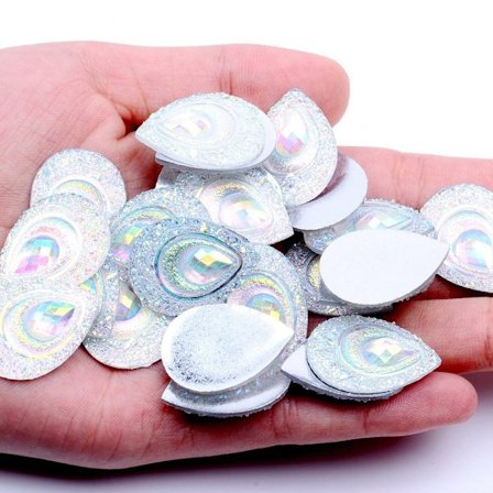 20g 18*25mm Glitter vesipisara tekojalokivi litteä aplikaatio