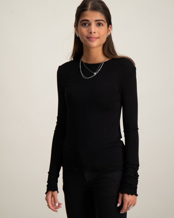 Kids ONLY KOGAMOUR L/S TOP Noir Hauts et chemisiers Fille - Kids Brand Store