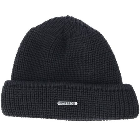 Stetson - Svart shortbeanie Beanie - Wool Black Beanie @ Hatstore