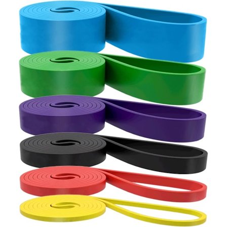 6 stk Treningsbånd, Heavy Duty Pull Up, Trening, Trening, Strekk for Trening, Sett for Fitness Fysioterapi Flerfarget