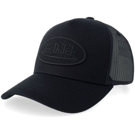Von Dutch - Svart trucker Keps - Oval Patch Black on Black/Black Trucker @ Hatstore