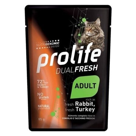 Prolife Dual Fresh Coniglio E Tacchino Freschi Cibo Umido Per