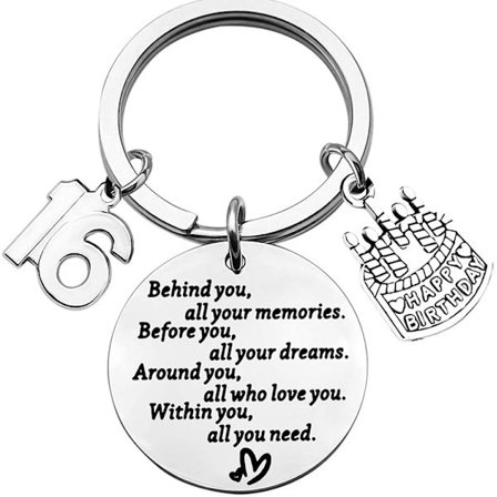 16-årsdagspresenter Flicka Pojke 16-årsdag Nyckelring Inspirerande