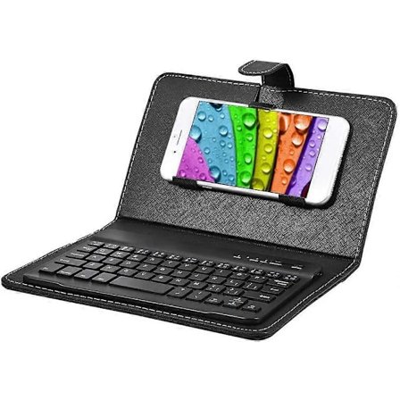 PIAO Trådløst Bluetooth Tastatur til Telefon, Mini Bærbar Bluetooth Tastatur med Beskyttelsesetui Foldbart Tastatur til Bredde på 6 9,5 cm Bluetooth C