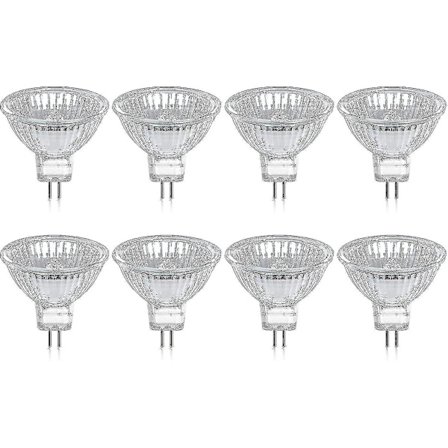 8-pakning Halogenpærer GU5.3 MR16 35W 12V Dimbar - Varmhvit 2800K, 400 lumen, kapsel Jz [DB]