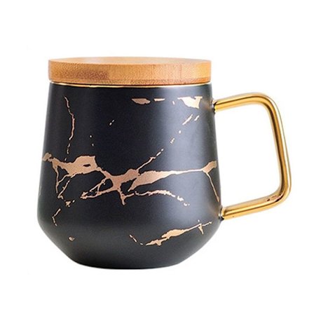 Marmor kaffekopp set, 400 ml keramisk kaffekopp, kan hålla