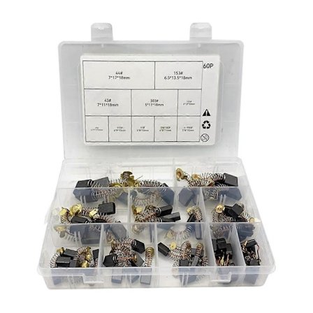 60 kpl Sähkömoottorin hiilet 10 eri kokoa Hiiliharjamoottorit Varaosat Pow:lle