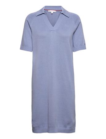 Soft Org Co Polo-Nk Dress Ss Kort Kjole Blå Tommy Hilfiger
