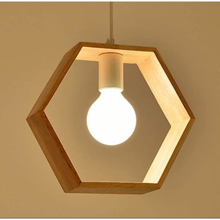 E27 Kreativ Pendellampe Industriell Tre Taklampe (Heksagonform, pære ikke inkludert)