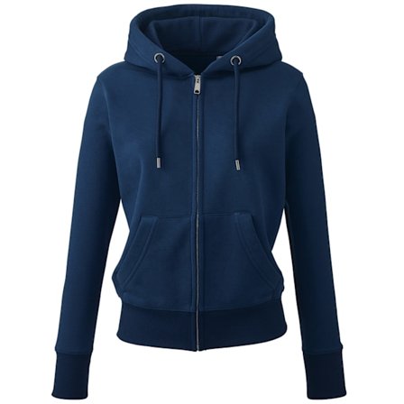 Anthem Womens/Ladies Organic Full Zip Hoodie XL Navy