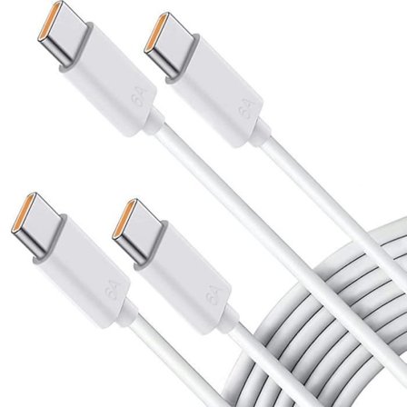 Paket med 2 65W snabb USB-C till USB-C-kabel för iPhone 15 15 Pro 15 Pro Max iPhone 16 16 Pro Plus iPad Pro - 1M Vit