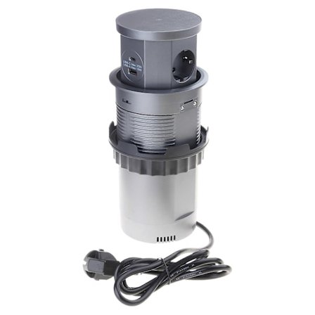 Løfte Sokkel Universel Stikkontakt Trådløs Skrivebord USB Opladning Bordplader Skjulte Bordplader Udtrækkelig Stikkontakt Hvid