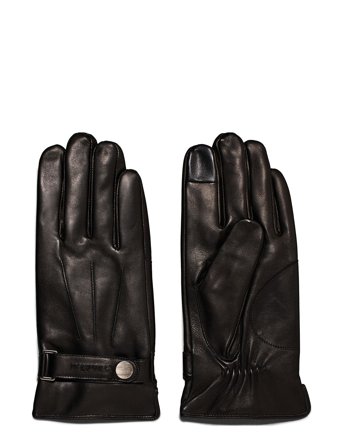 Leather Rivet Gloves Black Calvin Klein