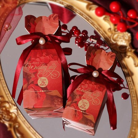 10 STK Bryllupsfavoritæske Chokolade Slikæsker MEDIUMSTIL 1