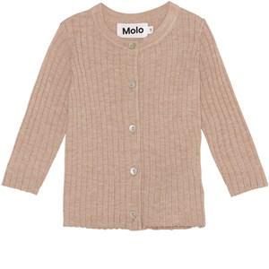 Molo Oatmeal Melange Georgette Ribbed Knit Cardigan 68 cm - Jumpers and knitwear - 68 cm - Beige