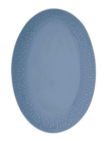 Confetti Oval Dish W/Relief 1 Pcs. Giftbox Home Tableware Serving Dishes Serving Platters Blue Aida