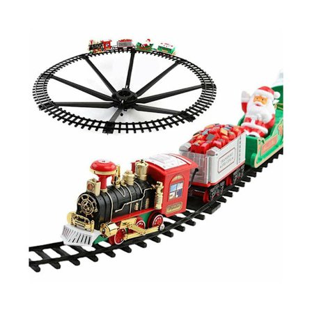 Christmas Electric Train Toy Set - med ljus och ljud, Kid Railway Assembly
