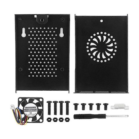 Aluminiumfodral för 5, Pi 5-fodral med PWM-fläkt för 5 4GB/8GB, Stödjer Pi 5 Aktiv Kylare