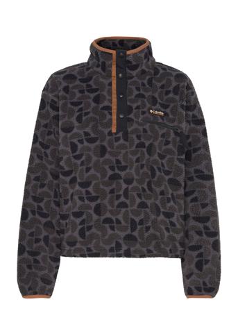 Helvetia Ii Printed Cropped Half Snap Black Columbia Sportswear