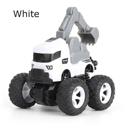 Treghetsbil Lekebil Modell HVIT GRAVEMASKIN HVIT GRAVEMASKIN