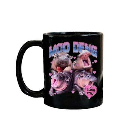 Moo Deng Søt Baby Flodhest Kaffe Kanne, Jeg Elsker Deg Moo Deng Kanne (FMY)