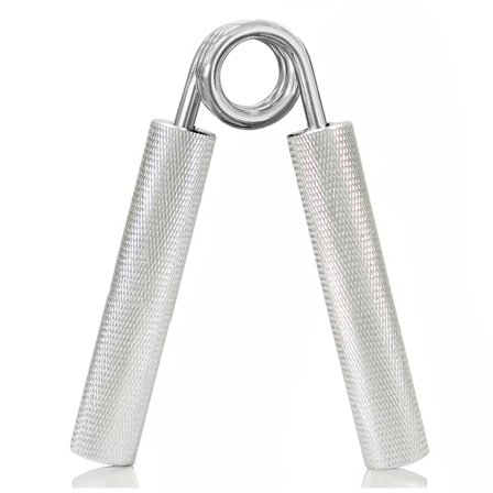 Ren sølvmetal aluminiumslegering håndtag grebsstyrke træning fjederstål metalgreb rehabilitationsudstyr (200Lb)
