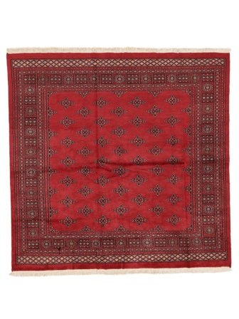 Handgeknüpft Pakistan Buchara 2Ply 195X198 Wollteppich Dunkelrot/Schwarz