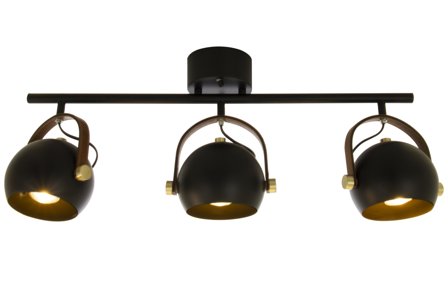 Aneta Lighting BOW takspot, svart, 3 x 7W GU10