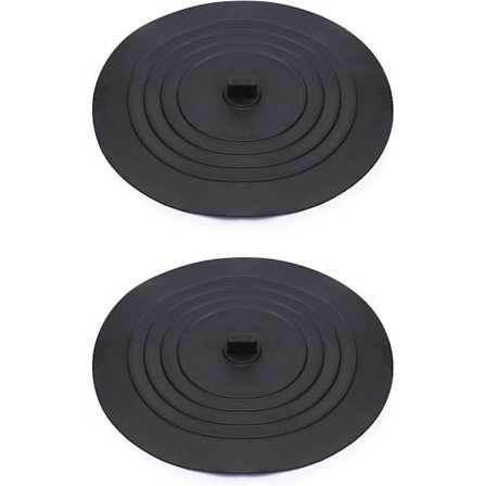 Sæt med 2 Silikon Aftapningsprop, Vask Propper, Badekar Stop, 15cm, Til Køkkenvask, Badekar, Sort