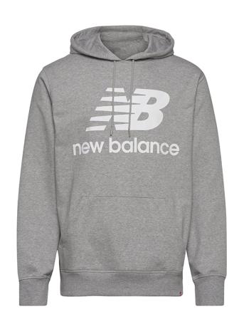 Nb Essentials Stacked Logo Po Hoodie Hoodie Trøje Grå New Balance