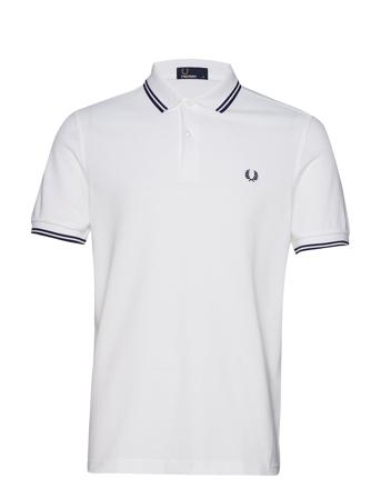 Twin Tipped Fp Shirt Polos Short-sleeved Vit Fred Perry