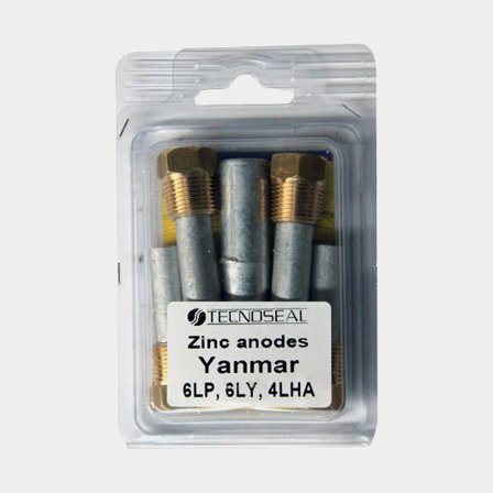 Zinc anode kit Tecnoseal, for inboard engine, fits Yanmar 6LP, 6LY & 4LHA