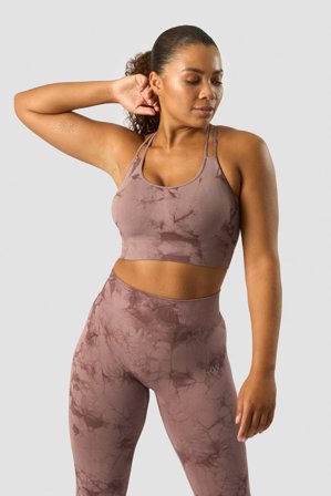 ICANIWILL - Define Seamless Tie Dye Sports Bra Mauve - Dames - sportkleding van ICIW