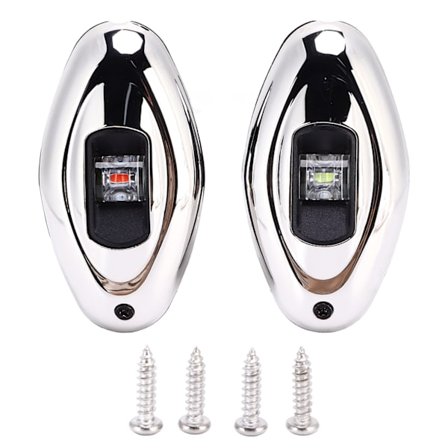 Båt Navigasjonslys LED Grønn Rød IP66 Vanntett 1 Nautisk Mil Synlighet Seilingssignal Lampe for Pontonger Yachter