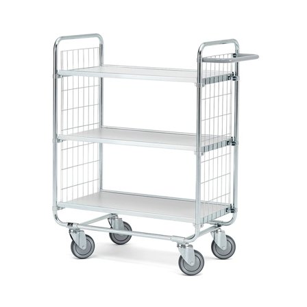 Shelf trolley CRAFT, 3 shelves, 200 kg load, 750x425x1100 mm