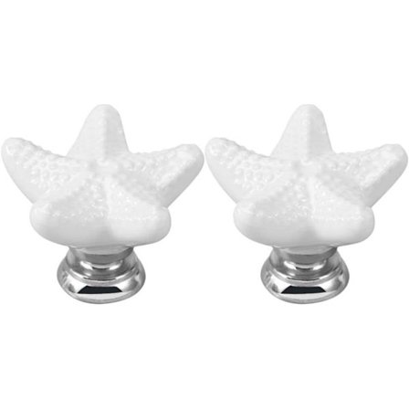 2 stk. Keramiske Søstjerne Skuffegreb Kreative Skuffegreb