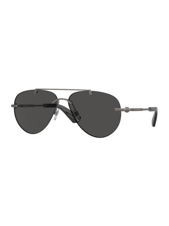 Burberry Women's sunglasses with a frame made of metal in dark grey and plastic lenses in dark grey