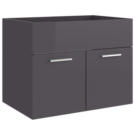 Vidaxl Tvättställsskåp Grå Högglans 60x38,5x46 Cm Konstruerat Tr Grå