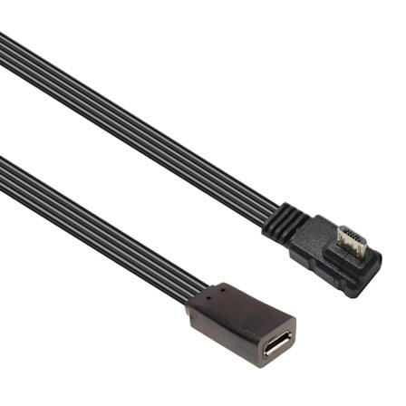 Fleksibel Flat Silikon Micro-USB Hann Til Hunn Ladekabel Med 90° Vinklede Kontakter Støtter 10W Hurtiglading