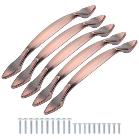 10 kappaleen setti vintage-kaapinvetimiä, antiikkinen kaarimuoto, huonekalujen ovenkahvat, 17 cm pitkä (13 cm reiän keskikohta), punainen pronssi, 128