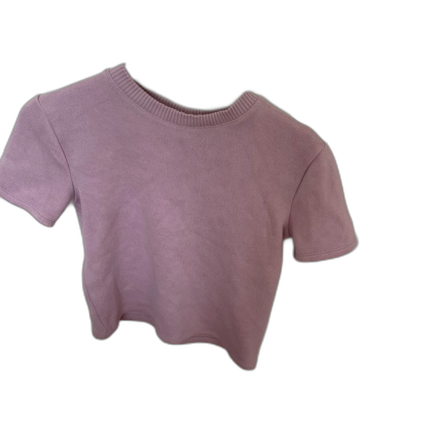 Ljuslila stickad kortärmad tröja Zara