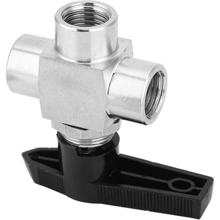 3-veis kuleventil BSPP i 304 rustfritt stål, stengt med håndtak, roterende kuleventil for rørkontroll d