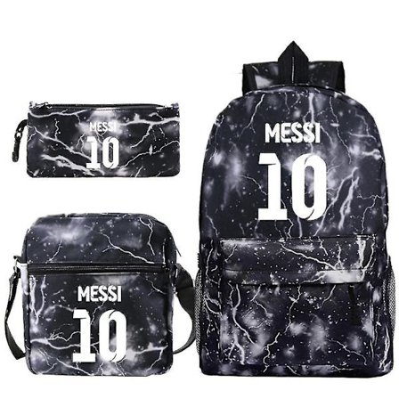 3pcs/set Lionel Messi School Bag Printed Satchel Backpack With Pencil Bag Messenger Bag