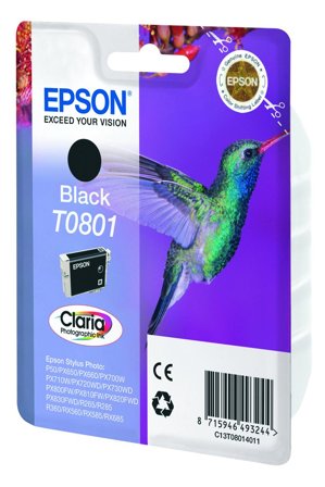 Epson T0801 - svart - original - blekkpatron